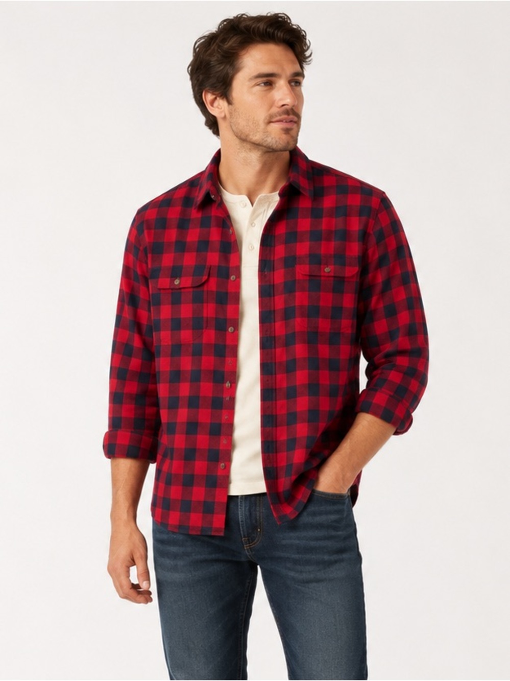 WindRiver Buffalo Plaid Flannel Button-Up Shirt Men’s Large